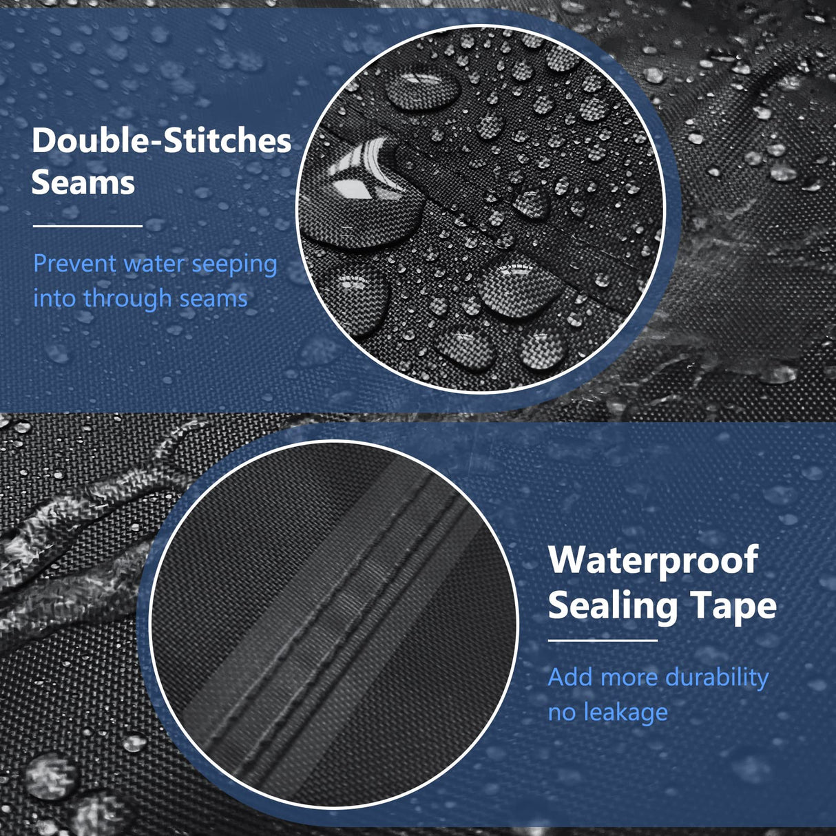 STARTWO Outdoor Furniture Cover Waterproof, 4 Piece Patio Furniture Covers Set, Heavy Duty Lawn Patio Covers for 1xSofa Cover, 2xChair Covers, 1xCoffee Table Cover with Windproof Buckle Strap, Black STARTWO