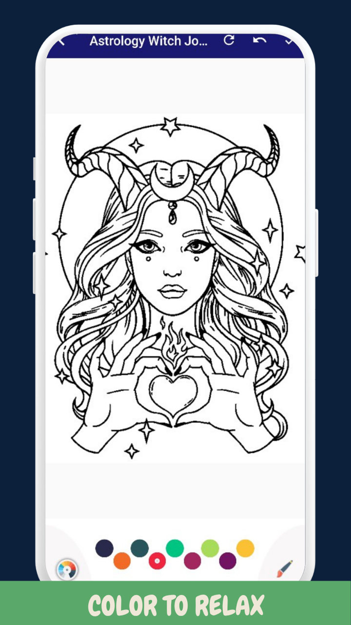 Witch Astrology Coloring Book Fun Relaxation Station