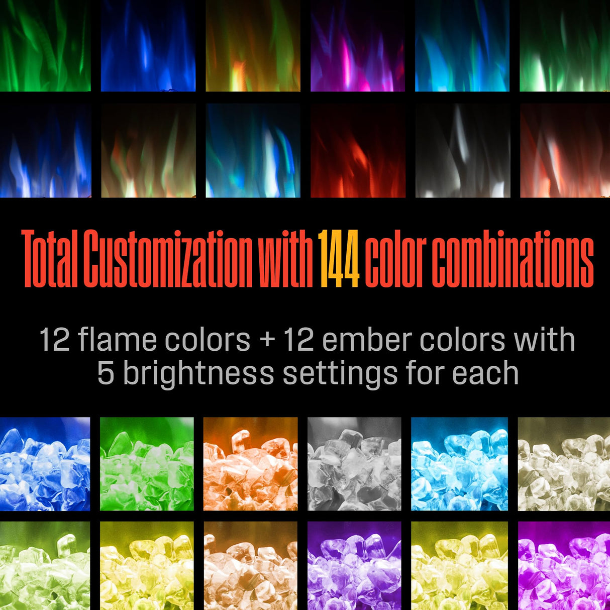 Westinghouse 50 Inch Electric Fireplace Heater, Compatible with Alexa & Google Home, Wall Mount or in-Wall Recessed Fireplace Insert, 24 Hour Timer, Color Changing Flames, 750W/1500W Indoor Heater Westinghouse