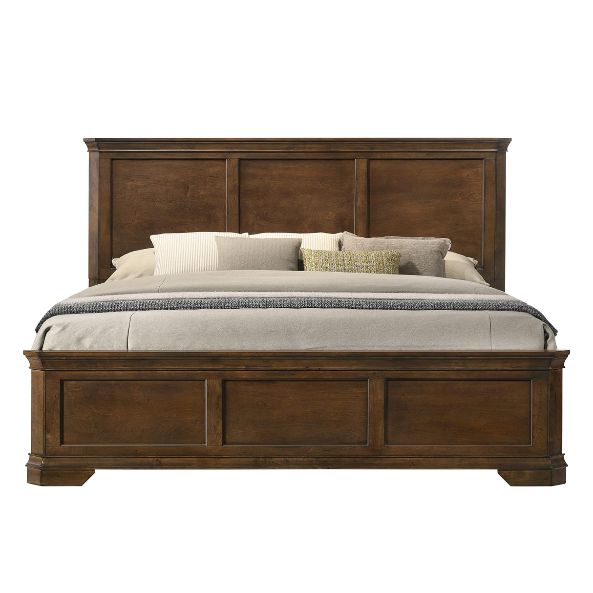 Roundhill Furniture Maderne 3-Piece Bedroom Set, King, Antique Walnut Finish Roundhill Furniture