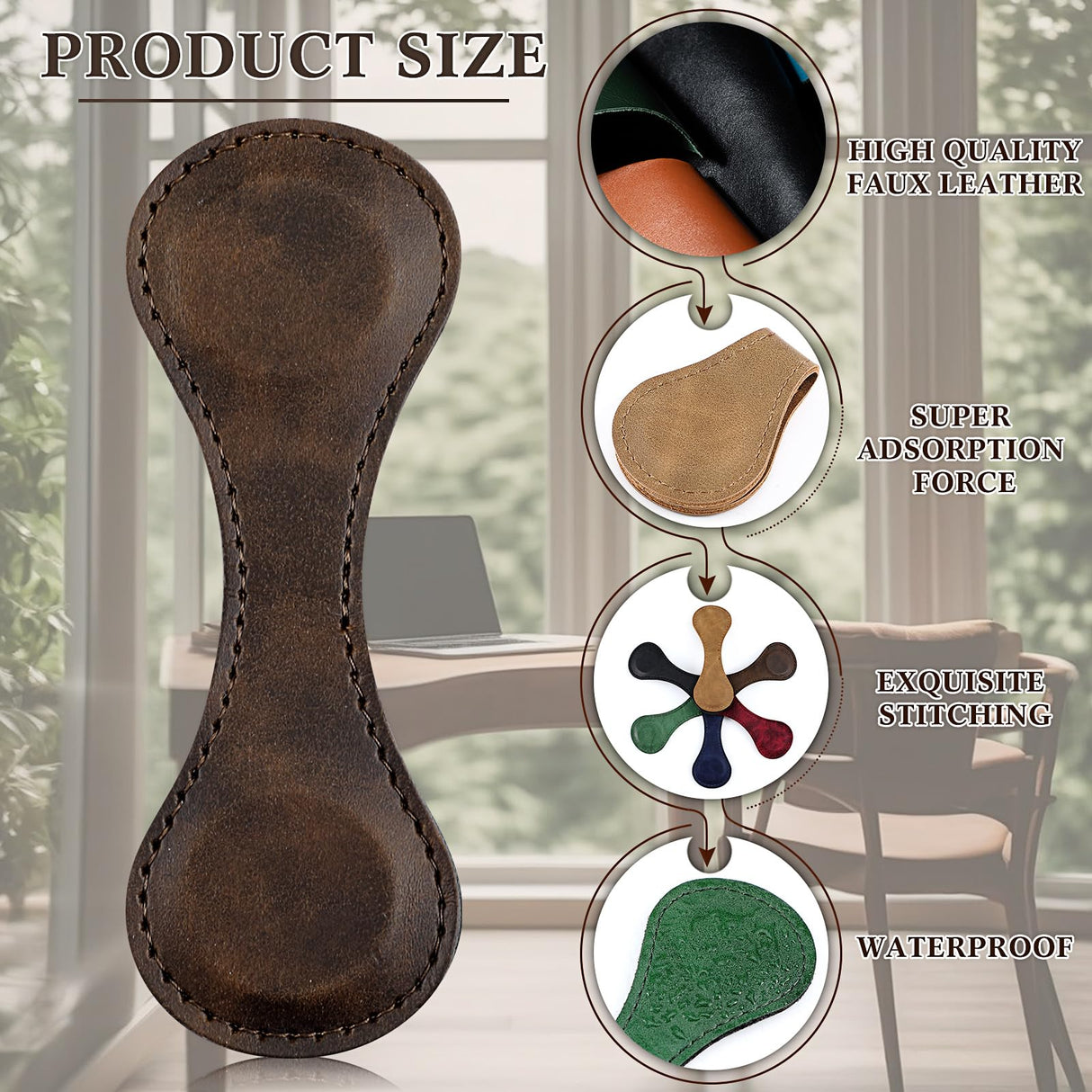 Sayglossy 6 Pcs Leather Magnetic Bookmarks 4.5"x1.5"Graduation Gifts Bookmarks Teacher Appreciation Gifts Retro Magnetic Markers Book Reading Gift for Booklovers Readers Writers Poets(Multicolor) Sayglossy