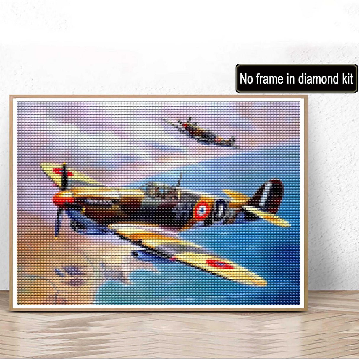 Kaliosy 5D Diamond Art Painting Kits for Adult Aircraft Airplane by Number Kits, Paint with Diamonds Art Sky Landscape DIY Full Drill, Crystal Craft Cross Stitch Embroidery Decoration 12x16inch Kaliosy