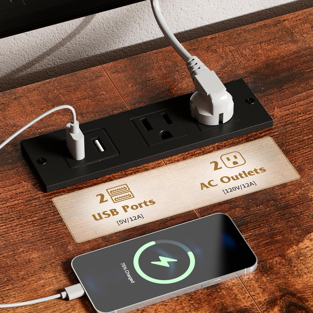 EnHomee 62.3" W Dresser for Bedroom,75" TV Stand Dresser with Charging Station and LED Lights,Entertainment Center with 8 Drawers Dresser,Long Fabric Dresser for Bedroom,Entry Way,Rustic Brown EnHomee