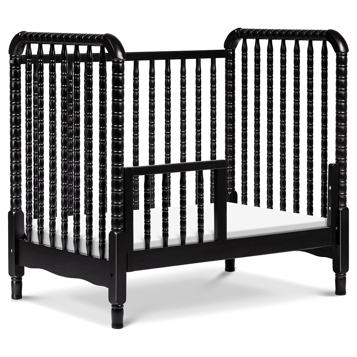 DaVinci Jenny Lind 3-in-1 Convertible Mini Crib in Ebony, Removable Wheels, Greenguard Gold Certified DaVinci