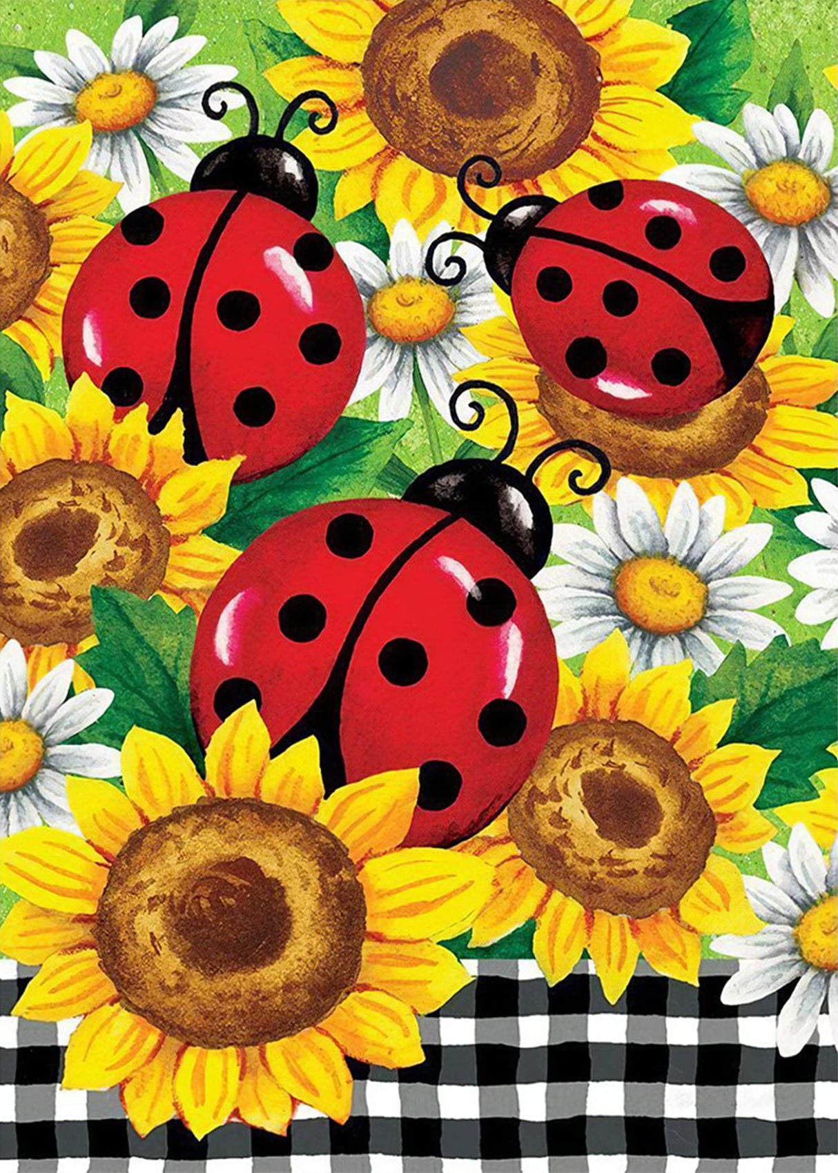 JATOK Diamond Painting Kits for Adults Beginner Ladybug Sunflower 5D DIY Diamond Art Craft Paint with Full Round Drill Embroidery Pictures Arts Paint by Number Kits for Home Wall Decor 11.8x15.7in JATOK