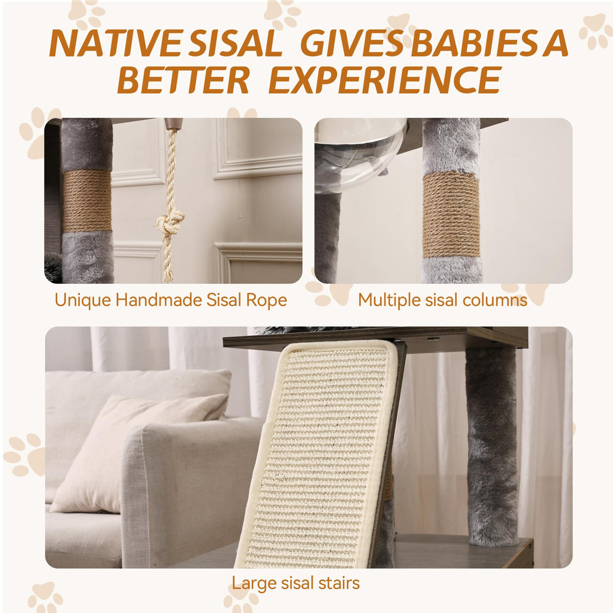 IdealHouse Cat Tree with Litter Box Enclosure, Litterbox Cat Tree for Indoor Cats with Large Platform, All-in-One Cat Furniture with Flush Nest,Space Capsule and Sisal Rope for Living Room, Grey IDEALHOUSE