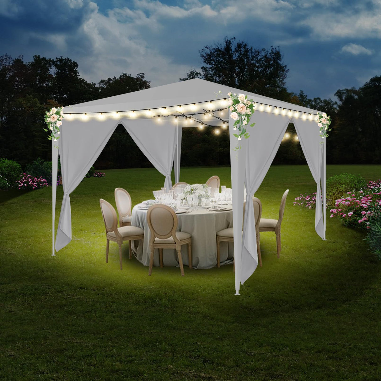 HOTEEL Canopy Tent 10x10, Outdoor Canopy Tent for Parties, Patio Gazebo Shelter with 4 Removable Sidewalls, Waterproof for BBQ, Wedding Events Hoteel