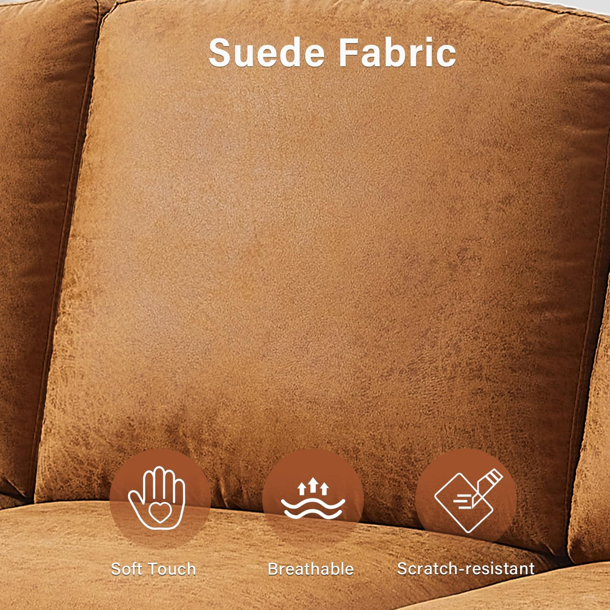 LegacyAmerhome 85'' Faux Leather Couch for Living Room, Mid Century Modern Leather Sofa with Rolled Arm, Classic 3 Seat Brown Couches with Nailheads Trim, Big Comfy Couch with Deep Seat for Apartment LegacyAmerhome