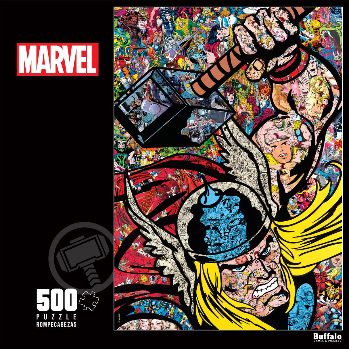 Buffalo Games - Marvel - Thor Collage - 500 Piece Jigsaw Puzzle for Adults -Challenging Puzzle Perfect for Game Nights - Finished Size is 21.25 x 15.00 Buffalo Games