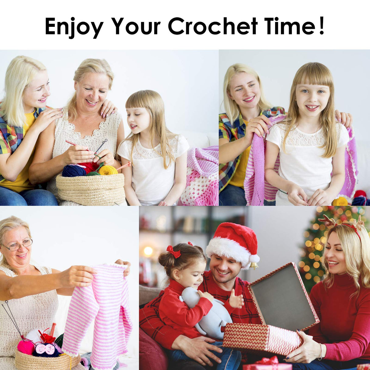 Crochet Hooks Set, Aluminum Handle Knitting Needles for Arthritic Hands, Crochet Needles for Yarn Craft, Nice Gift for Women hanmir