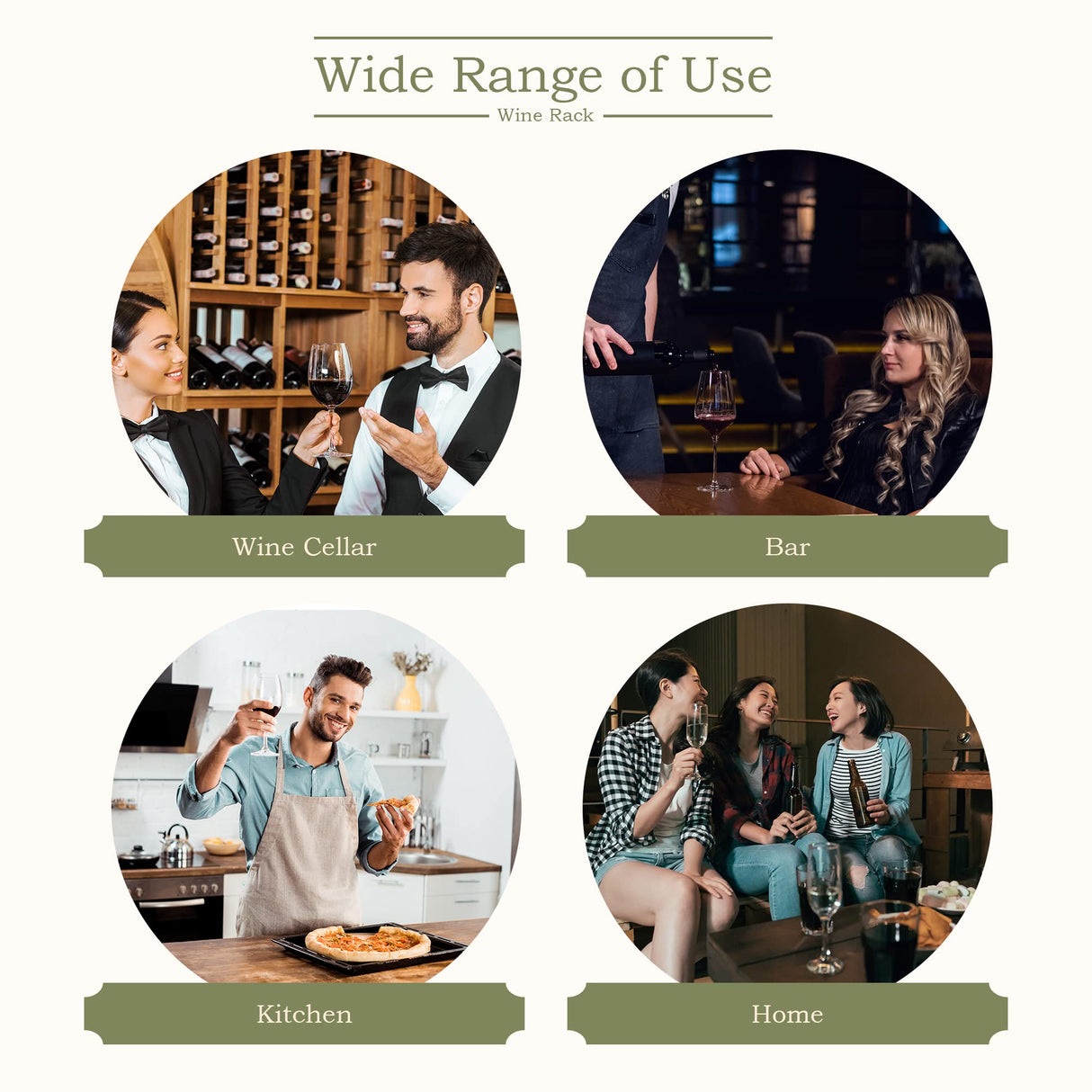 ZENY 72 Bottles Stackable Modular Wine Rack, Freestanding Wine Bottle Holder 6-Tier Wine Holder Display Shelves for Kitchen, Cellar or Basement, Thick Wood Wobble-Free ZENY