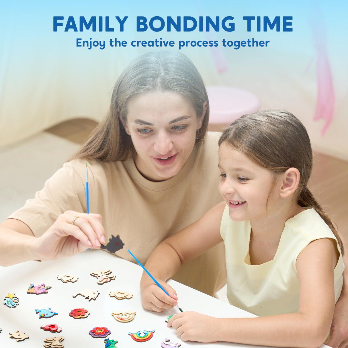 JOYIN 12 pcs Fantasy Wooden Magnets, Kids Unicorn Painting Craft, Spring and Rainy Day Activities School Art Projects, Toys for Kids Aged 3+ Birthday Easter JOYIN