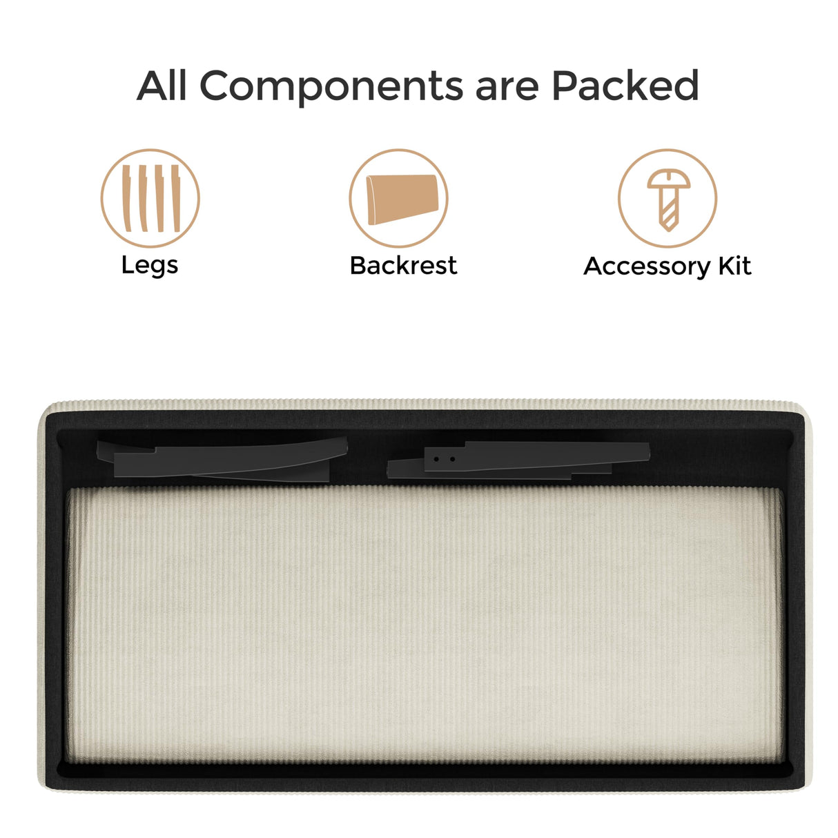 Yaheetech Small Mini Sofa Couch Armless Loveseat Futon for Bedroom, Corduroy Fabric & Easy Assembly, for Small Spaces Living Room,Dorm,Office,Apartment, Beige Yaheetech