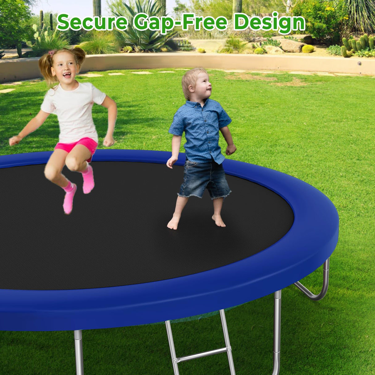 Lyromix 12FT Trampoline with Slide and Swings, Large Outdoor Trampoline with Basketball Hoop, Ladder, Light and Net, Capacity for 5-7 Kids and Adults Lyromix