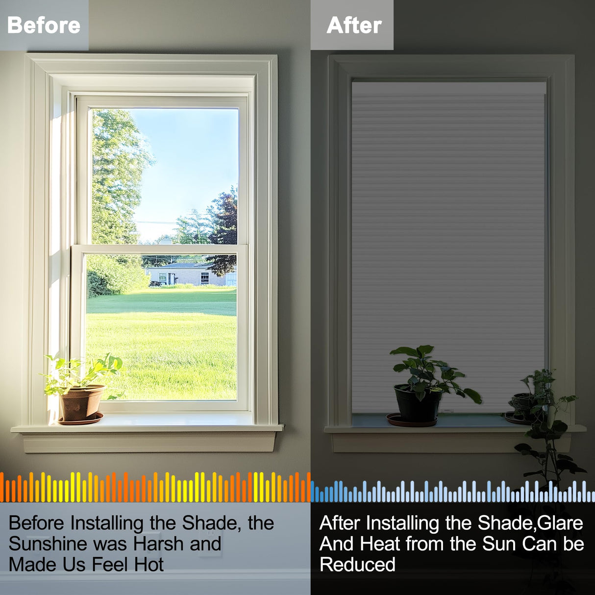 BERISSA Custom Cellular Shades Cordless, Blackout Cellular Window Blinds, Pull Down Blackout Blinds Honeycomb Indoor Windows Shades for Home Office Bedroom, Easy to Install, White BERISSA