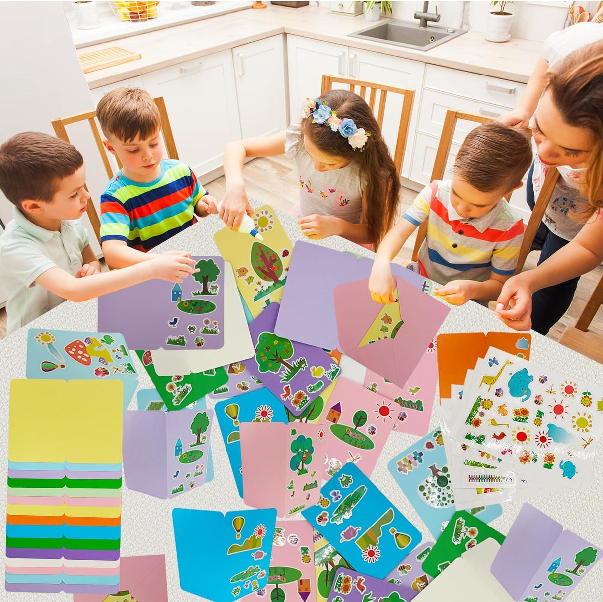 EAJASUCE 15 Sets Card Making Kits for Kids, Greeting Card Making Kits, Thank You Card Kits, Craft DIY Handmade Card Making Supplies EAJASUCE