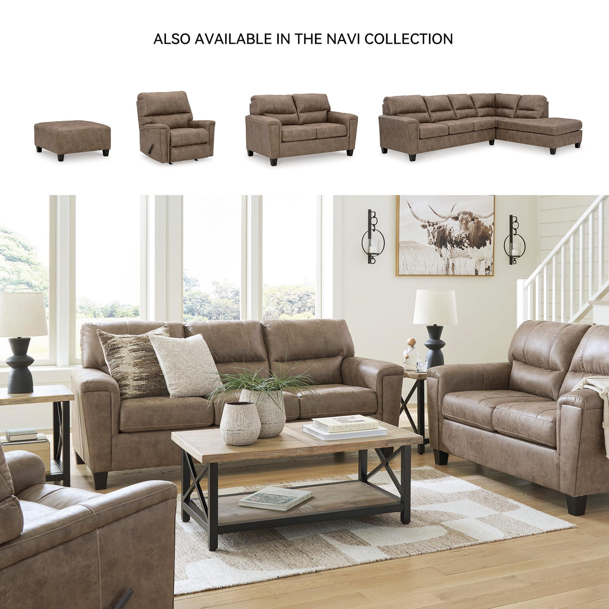 Signature Design by Ashley Navi Modern Queen Sofa Sleeper with Removable Cushions, Dark Brown Signature Design by Ashley