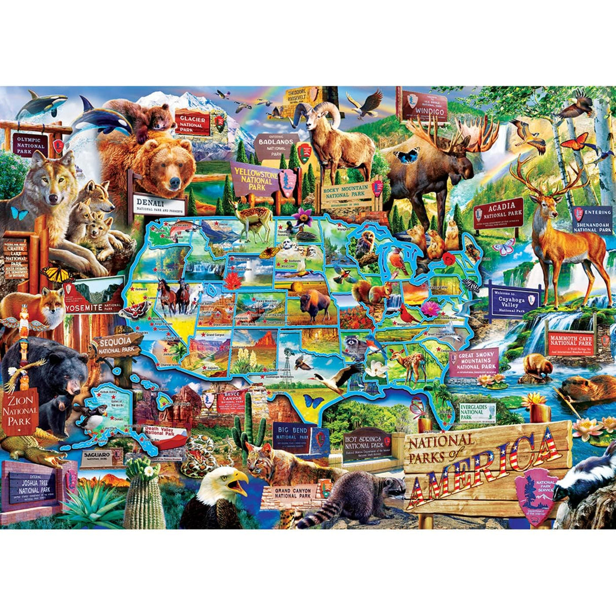 MasterPieces - 1000 Piece Jigsaw Puzzle, National Parks of America, Fun for Adults, Family, Kids 19.25"x26.75" Masterpieces