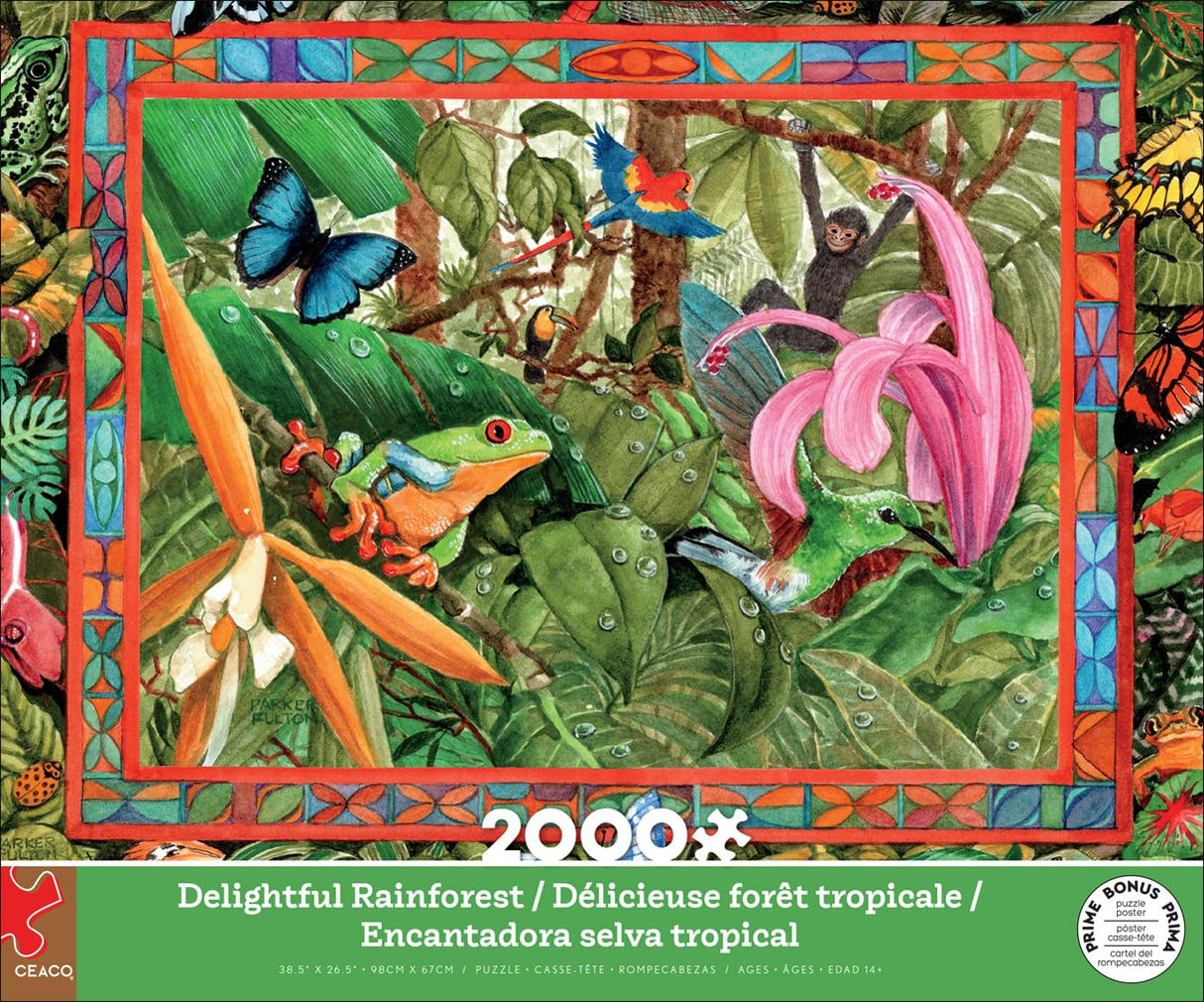 Ceaco - Parker Fulton - Delightful Rainforest - 2000 Piece Jigsaw Puzzle Ceaco