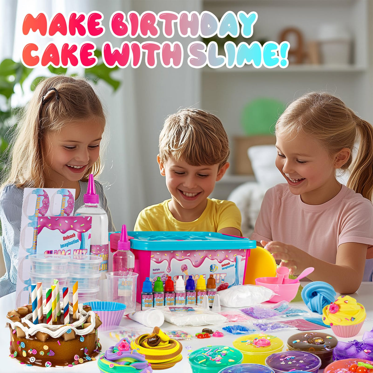 GXYSLM Dazzling Clear Slime Kit, Jumbo DIY Slime Making Kit to Make Sparkling, Crunchy, Jelly, Foam, Glossy Slimes, Inspire Your Creativity to Make Multiple Combinations GXYSLM