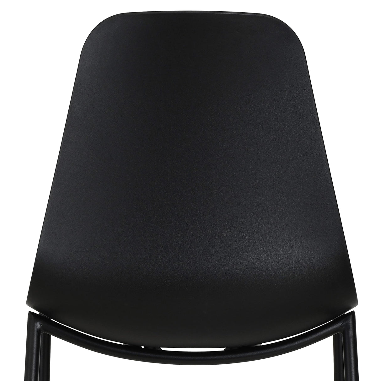 POLY & BARK Isla Modern Kitchen Chairs Set of 4 - Plastic Dining Chair with Metal Legs - Quick Assembly Simple Cafe Chairs Plastic for Indoor or Outdoor - Ebony Black POLY & BARK