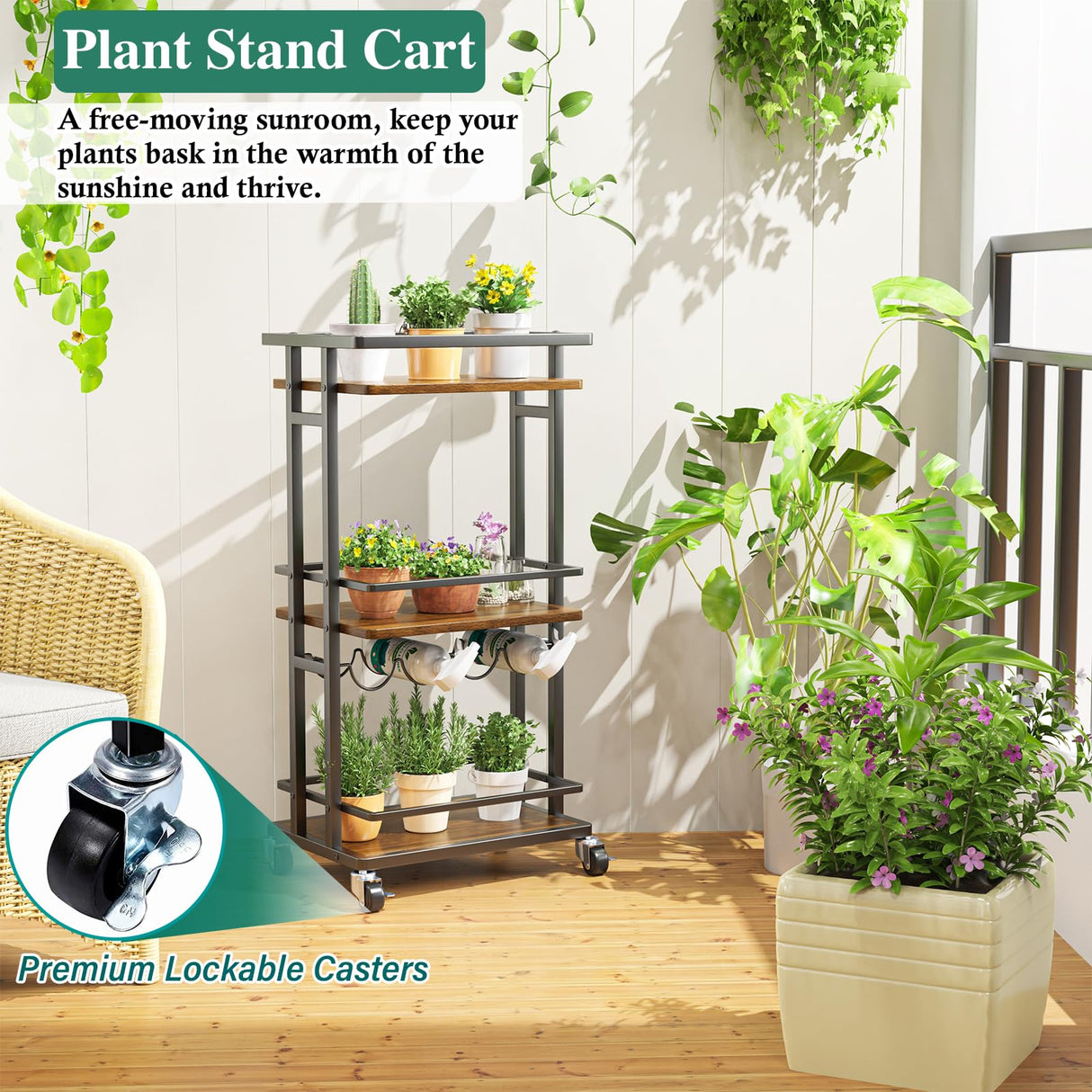 OKZEST 4-Tier Liquor Cabinet with Wine Rack, Mini Bar Cart for Home, Small Liquor Bar for Alcohol, Rolling Kitchen Serving Cart on Wheels, Wine Drink Cart for Party, Bar Stand for Small Space OKZEST