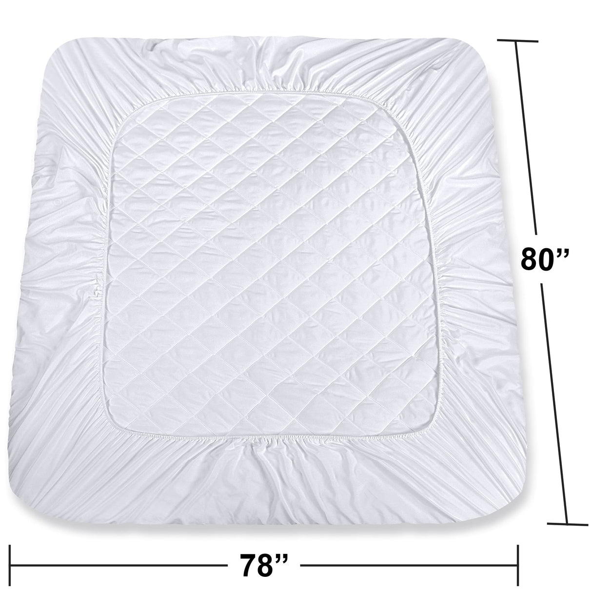 Utopia Bedding 2 Pack Quilted Fitted Mattress Pad, King Size, Elastic Fitted Mattress Topper Protector and Cover Stretches up to 16 Inches Deep, Machine Washable (White) Utopia Bedding