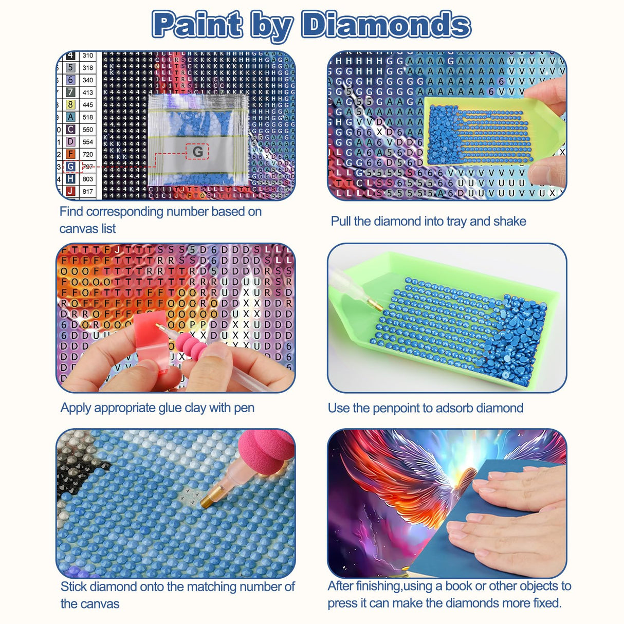 CEOVR Angel Diamond Painting Kits for Adults, 5D Full Drill Fairy Diamond Art Dots DIY Gem Art, Adult Crafts Kits Arts and Crafts, Wall Decor for Home Office 12x16in CEOVR