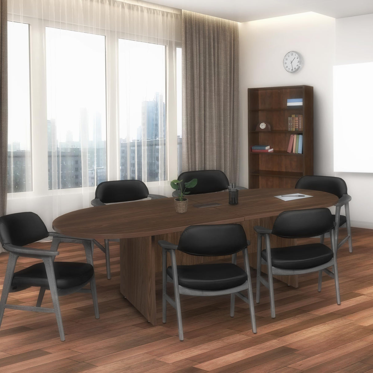 Romig Legacy 10 ft. Racetrack Conference Table with Charging Port- Neo Walnut Romig