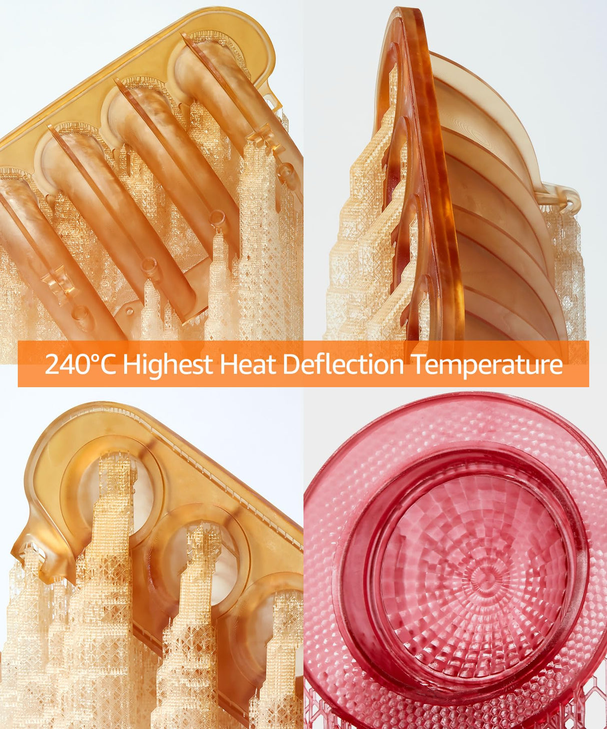 SuperHDT 3D Printer Resin, Highest Heat Deflection Temperature 464°F, Made in Korea by 3DMaterials (1000g, Amber) 3DMaterials