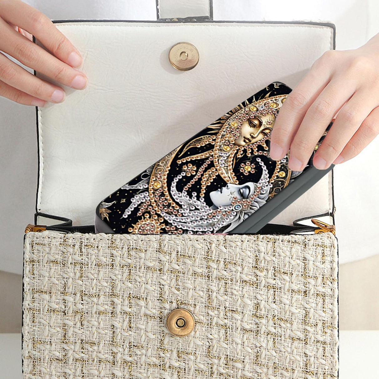 MVVMTOP Diamond Painting Eye Glass Case, DIY Moon Diamond Art Glasses Storage Box Sunglass Case for Adults Handmade for Art Craft Gift Travel Sunglass Eyeglasses MVVMTOP