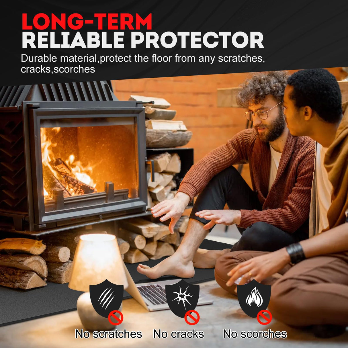 AIRSHOOTER 48 x 30 inch Under Grill Mats for Outdoor Grill, Double-Sided Fireproof Grill Pad, Waterproof Oil-Proof Grill Floor Pads Fire Pit Mat, Grill Pads for Outdoor Grill Cooking AIRSHOOTER