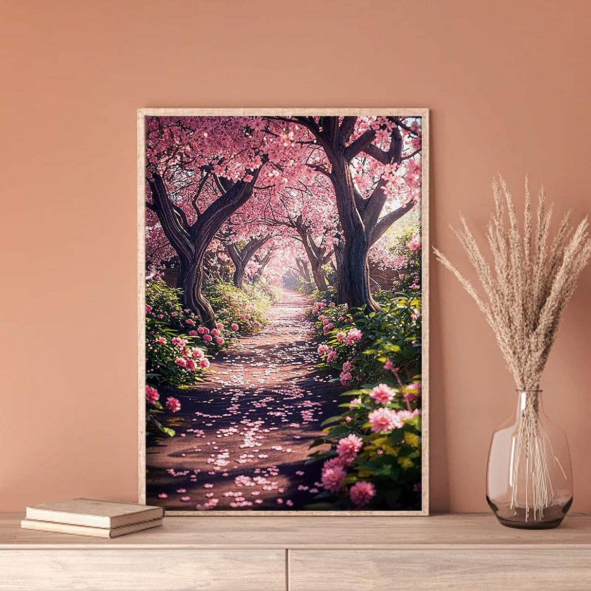 Diamond Art Kits for Adults Beginner- Cherry tree blossom DIY Modern Diamond Painting Kits 5D Diamond Dots Gem Art Crafts with Tools Round Full Drill Funny Crafts for Home Wall Decor&Gift 12x16inch Fairyland JinWenn