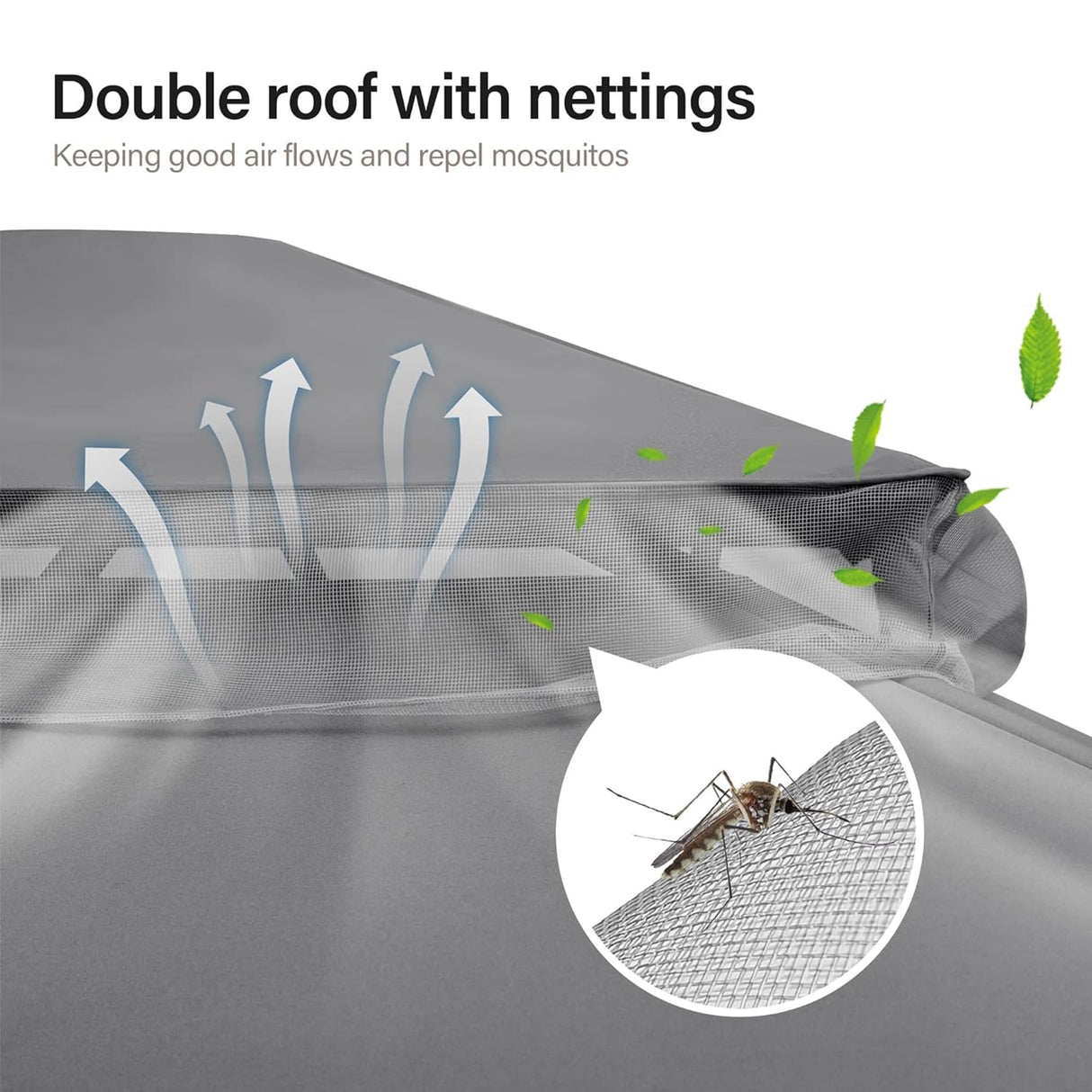 LAUSAINT HOME Outdoor Patio Gazebo 10'x20' with Expansion Bolts, Heavy Duty Party Tent & Shelter with Double Roofs, Mosquito Nettings and Privacy Screens for Backyard, Garden, Lawn, Smoke Grey LAUSAINT HOME