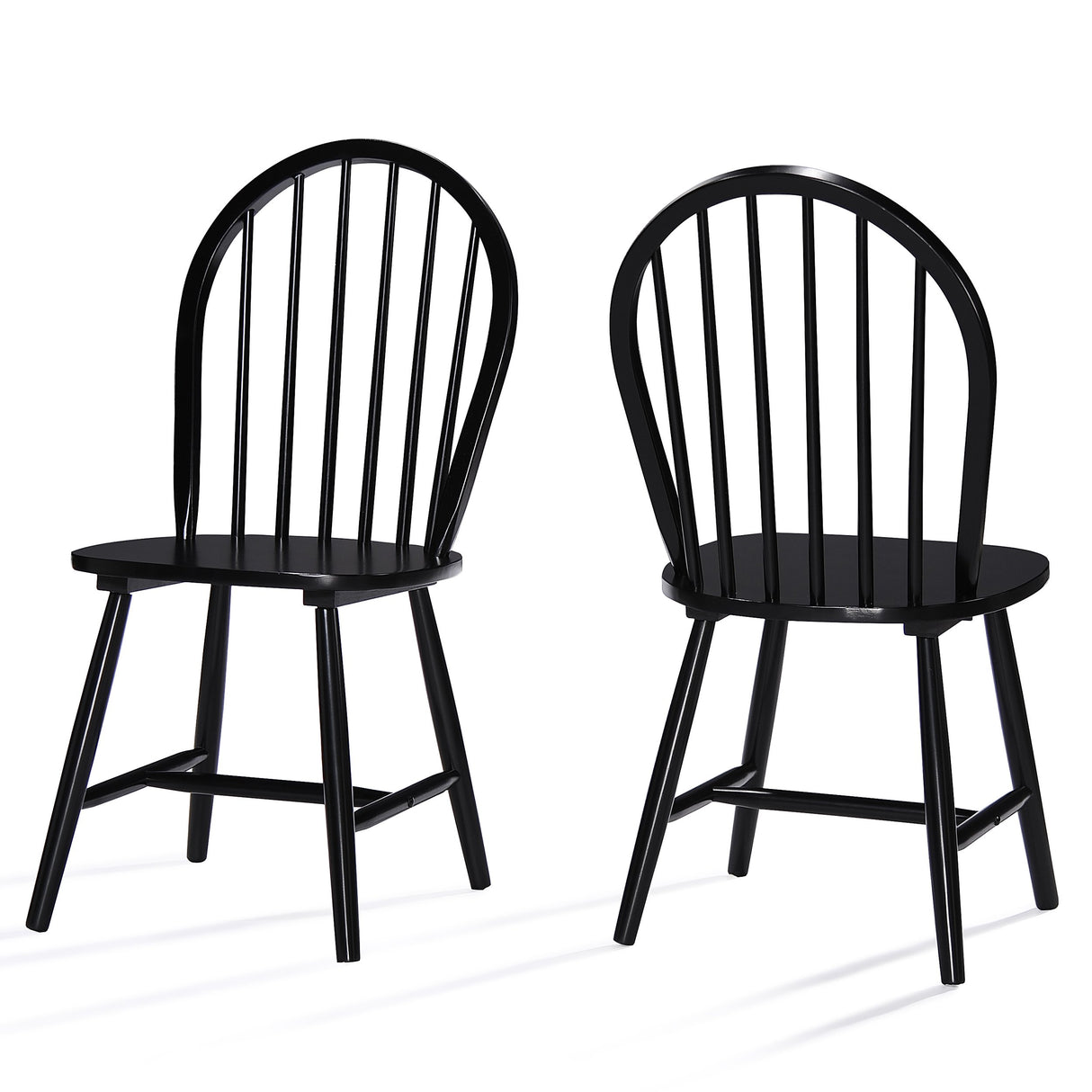 Christopher Knight Home Declan Farmhouse Cottage High Back Spindled Rubberwood Dining Chairs, 2-Pcs Set, Black Christopher Knight Home