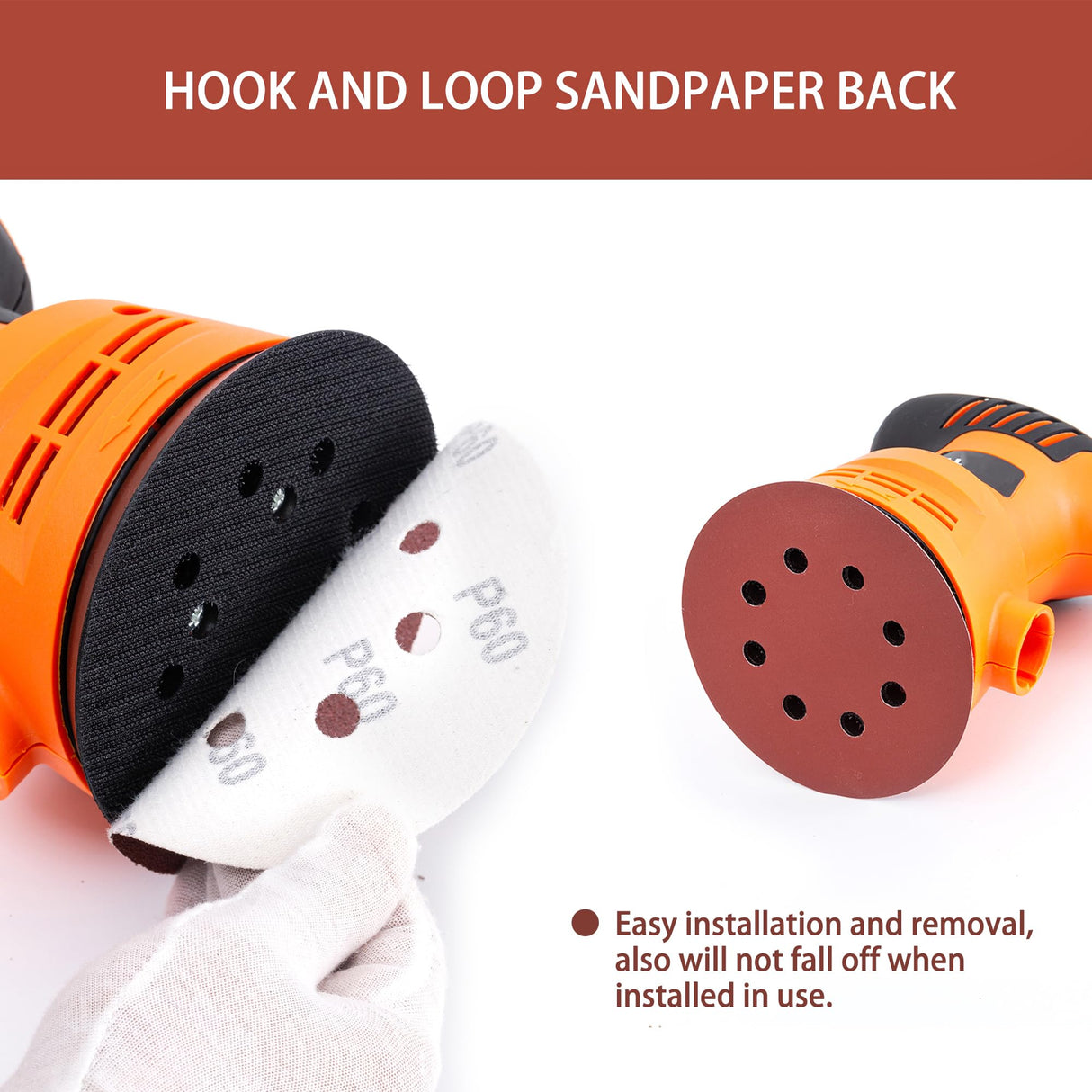 YEHBS 150pcs Sanding Discs Set, 5-Inch 8-Hole Sandpaper, Including 60,80,100,120,150,180,240,320,400,600 Grit for Woodworking or Automotive YEHBS