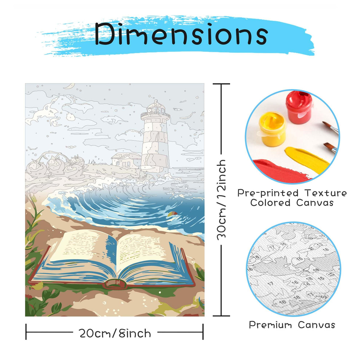 Reofrey Framed Paint by Numbers Kit for Adults & Beginner - 2Pcs 8x12Inch Canvas Mushrooms Paint by Numbers - Night Sky Educational & Creative Art Set for Beginners - Perfect for Home Wall Decoration Reofrey