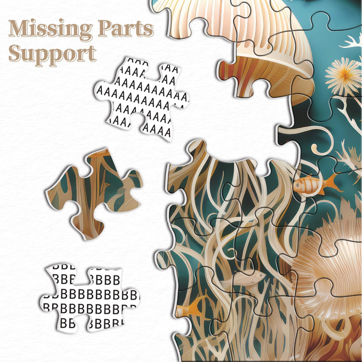 Ocean Jellyfish Puzzles for Adults 1000 Pieces, Impossible Deep Blue Sea Fish Jigsaw Puzzles, Round Jellyfish Paper Art Challenging Puzzle as Wall Decor PPuzzling