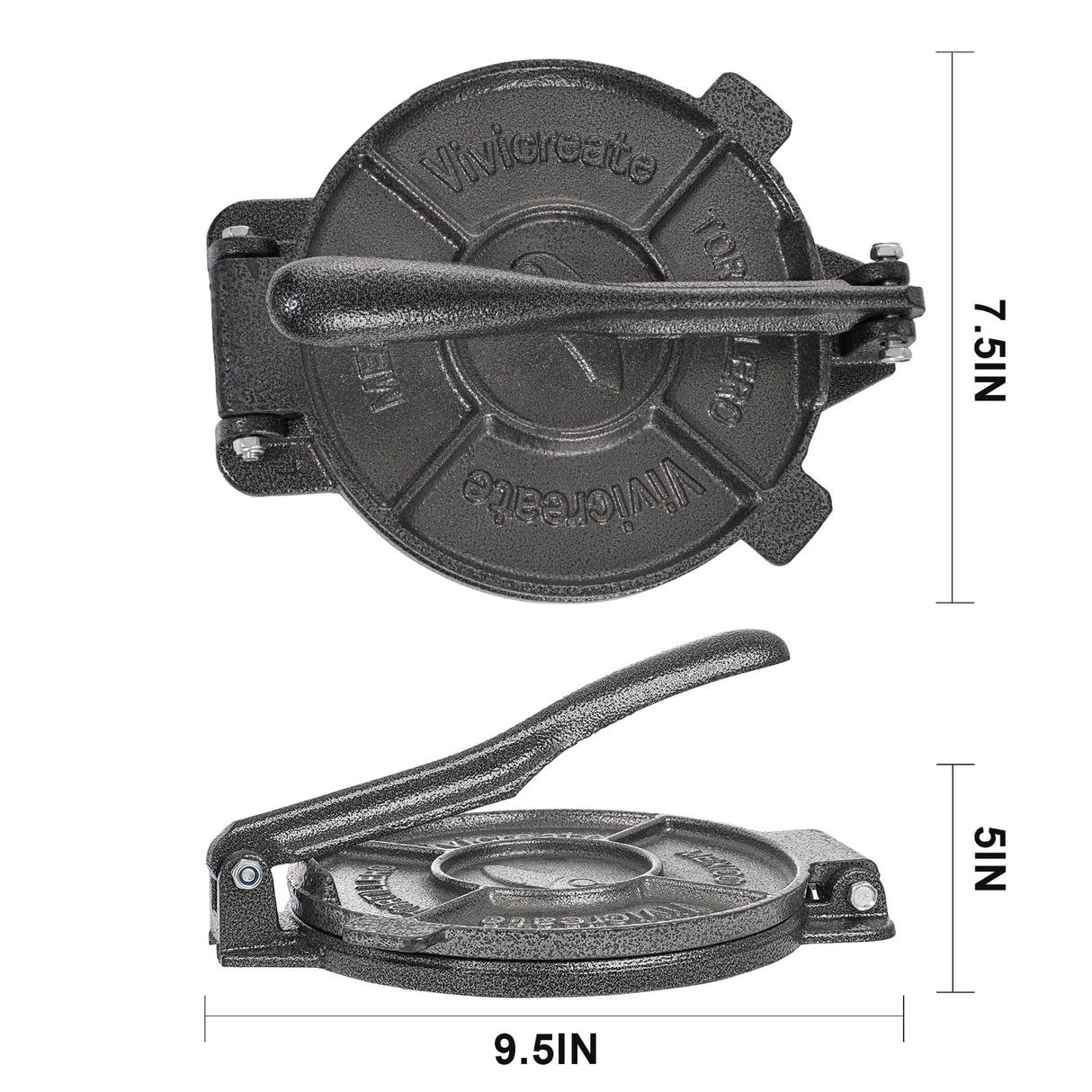 Vivicreate Tortilla Press,Tortilla Maker, Dough Press,Flour Tortilla press, Rotis Press, Quesadilla,Tortilla Makers (7.5 inch) vivicreate