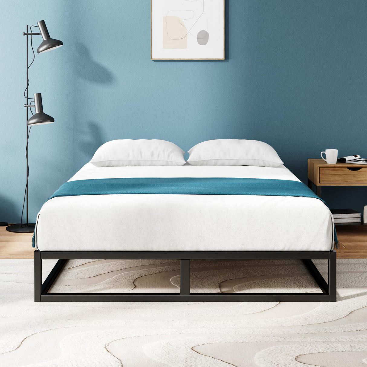 ZINUS Joseph 10 Inch Platform Bed Frame, Wood Slat Support, No Box Spring Needed, Eco Friendly WonderBox(TM) Packaging, Easy Assembly, Black, Full ZINUS