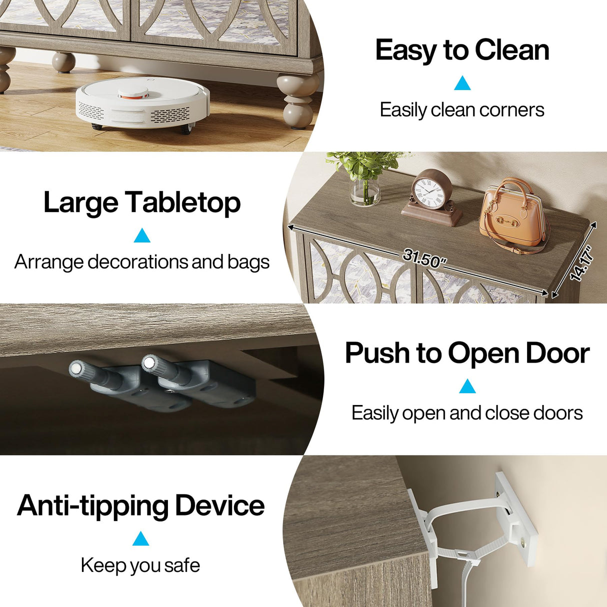 Tribesigns Mirror Shoe Cabinet, 5-Tier Large Modern Shoe Organizer Cabinet with Doors, Wooden Shoe Storage Cabinet for Entryway, Freestanding 25-Pair Shoe Rack, Light Brown (Decal Mirror) Tribesigns