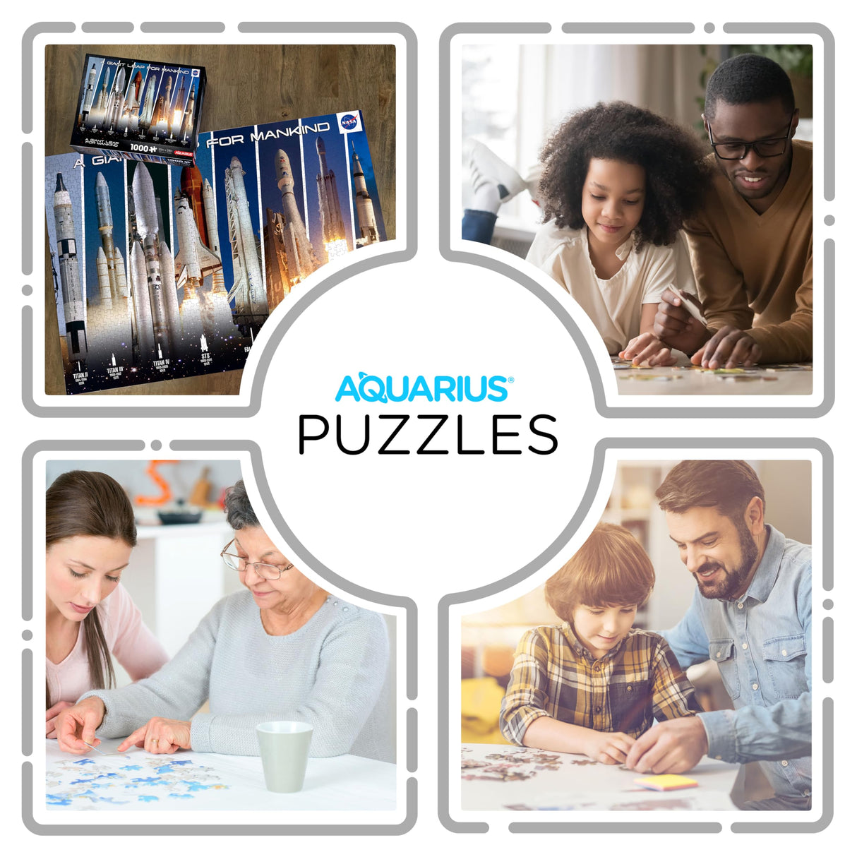 AQUARIUS NASA Rocket Grid Puzzle (1000 Piece Jigsaw Puzzle) - Glare Free - Precision Fit - Virtually No Puzzle Dust - Officially Licensed NASA Merchandise & Collectibles - 20x28 in AQUARIUS