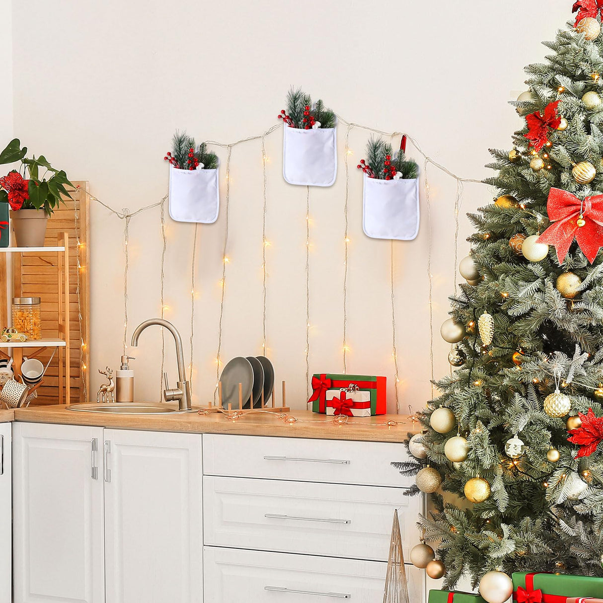 Hoolerry Valentine's Day Pot Holders with Pocket Sublimation Pot Holders Bulk 7x9'' Cotton Pot Holders Oven Pot Holders with Hanging Loops Hot Pot Pads for Kitchen Cook Baking(White,20 Pieces) Hoolerry