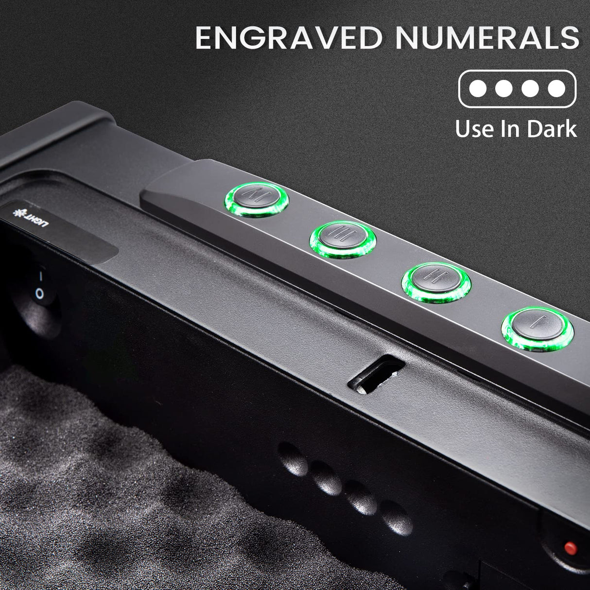 SOULYI Digital Gun Safe for 3 Pistols - DOJ Certified with 3 Quick Access Handgun Safe, Keypad Frosted Black Hardened Steel Lock Box SOULYI