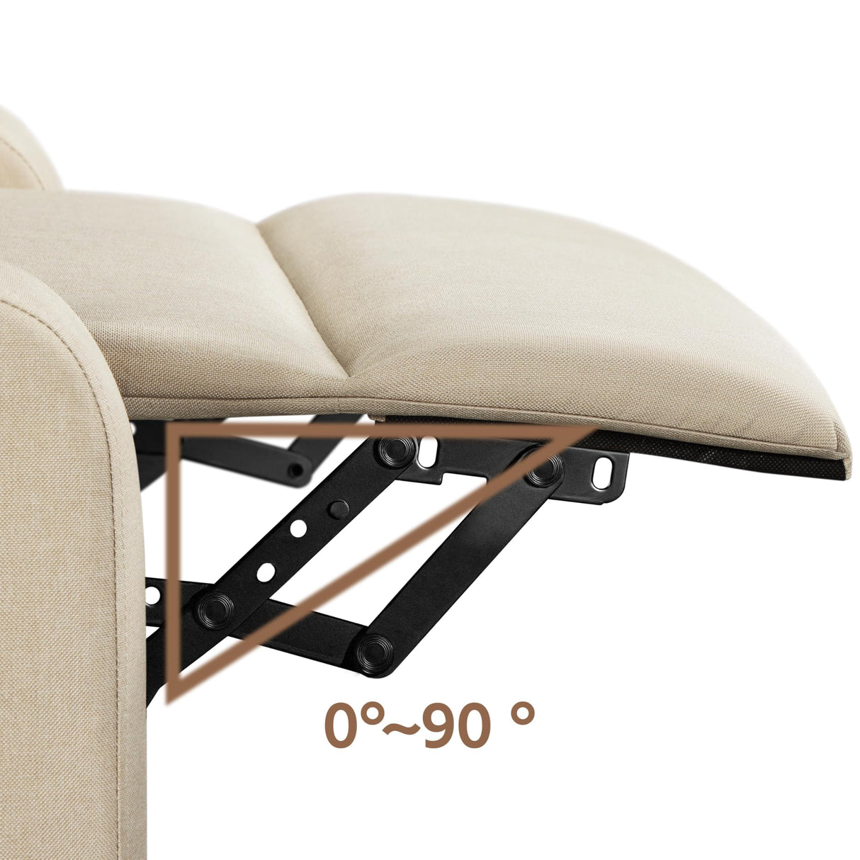 Topeakmart Fabric Recliner Sofa Push Back Recliner Chair Adjustable Modern Single Reclining Chair Upholstered Sofa with Pocket Spring Living Room Bedroom Home Theater Beige Topeakmart