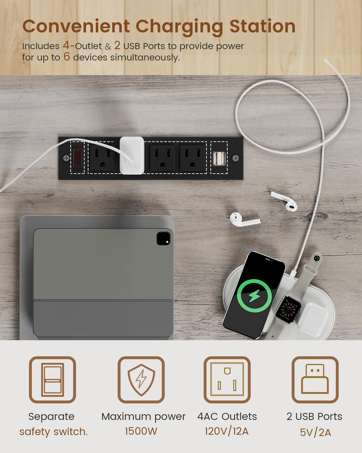 Itaar Farmhouse L Shaped Desk, Executive Computer Desk with Drawers and Storage Cabinet, Home Office Desk with File Drawer and Power Outlet, Corner Desk, Workstation for Office Home, Grey Itaar