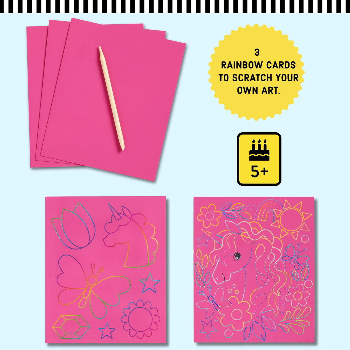 Mudpuppy Unicorn Magic - Scratch & Sparkle Art Activity Kit Featuring Fun Illustrations of Unicorns for Children Ages 5 and Up Mudpuppy