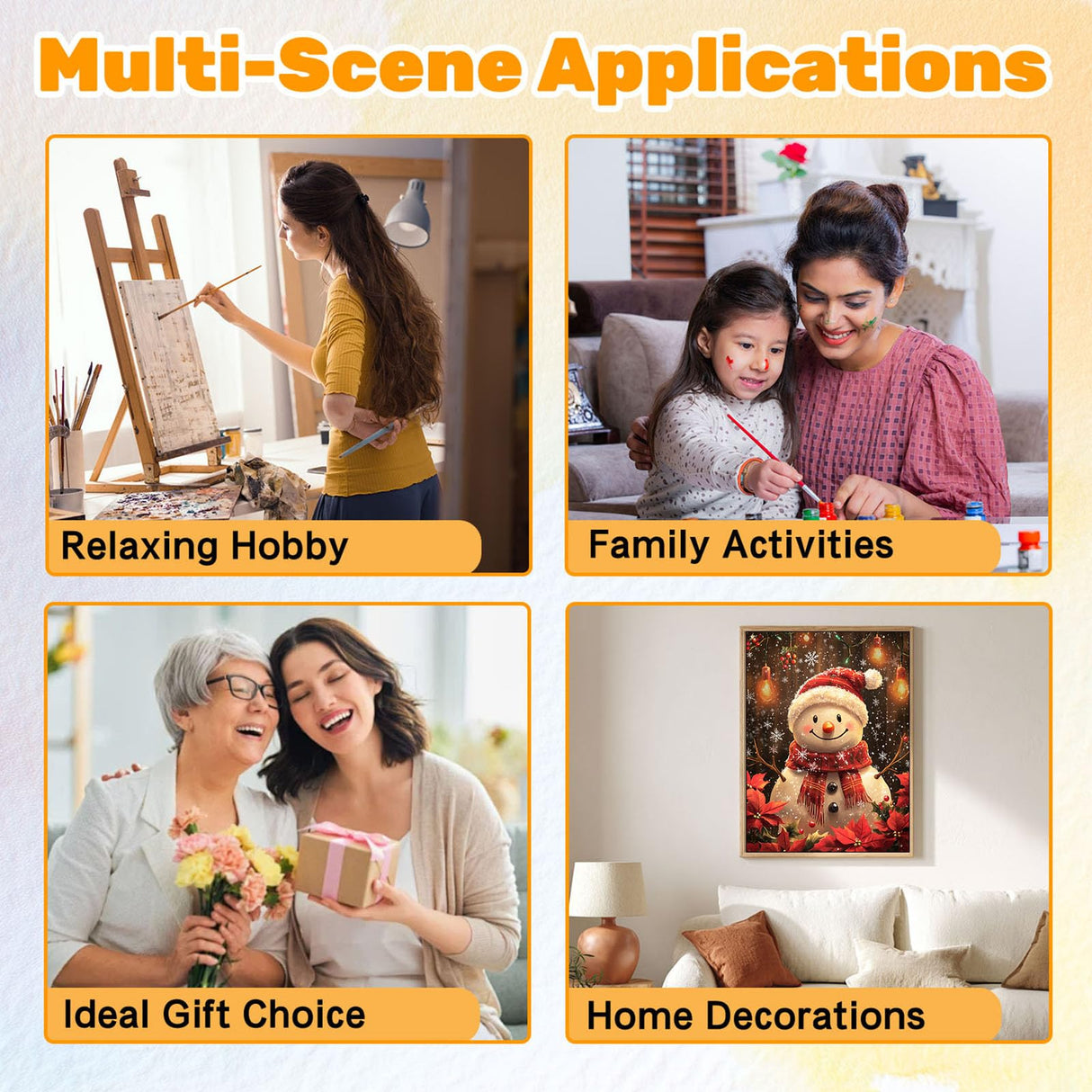 CRZMODE Christmas Paint by Numbers Kit for Adults, Snowman Paint by Numbers for Adults, Acrylic Painting Crafts for Home Decor Gift (16x20inch) CRZMODE