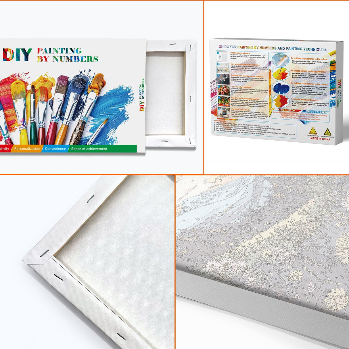 JOOZ Mountain Paint by Numbers Kit for Adults with Frame, Flowers Paint by Number with Easel, DIY Landscape Adult Paint by Number Kits Framed Canvas for Home Wall Decor 8 x 12 Inch JOOZ