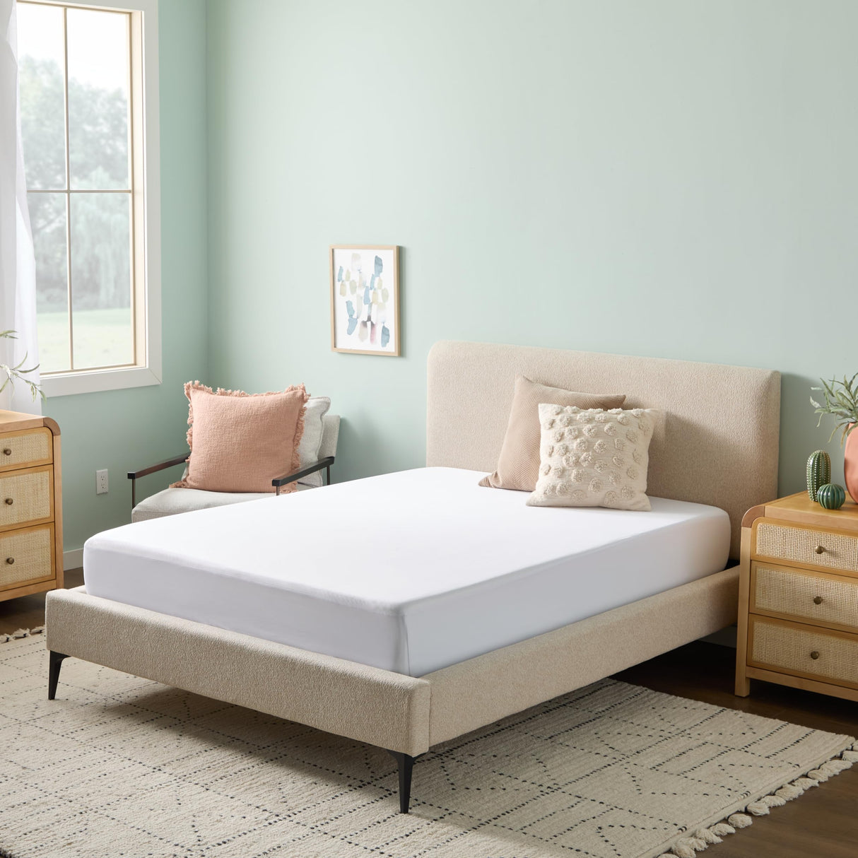 LINENSPA Premium Waterproof Mattress Protector - Full Size - Breathable - Fitted Style - Machine Washable & Dryer Safe - Mattress Protector for Kids, Teens, and Adults, White Linenspa